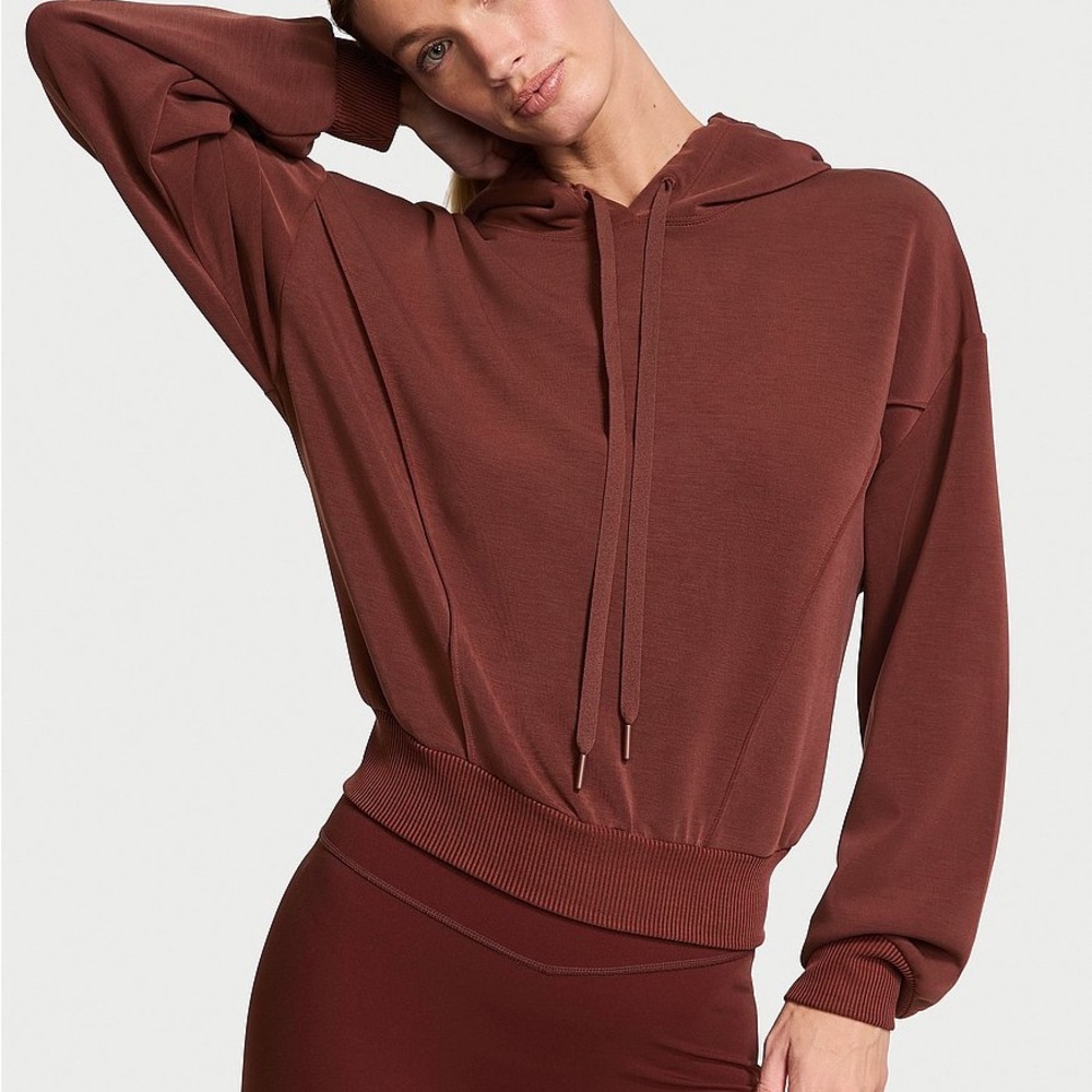 VSX Brown Relaxed Ribbed Hoodie- Size XXL
